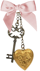 Key, locket and bow